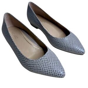 VIONIC LENA Silver Lizard Orthotic Pointed Toe Ballet Flats Women's Size 7